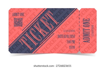Plantilla de entradas para varios eventos. Universal, diseño retro 80s, 90s.