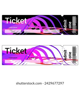 Ticket templates in two colors with abstract elements. Tickets for events. Entry tickets. Coupons.