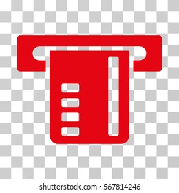 Ticket Terminal icon. Vector illustration style is flat iconic symbol, red color, transparent background. Designed for web and software interfaces.