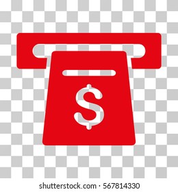 Ticket Terminal icon. Vector illustration style is flat iconic symbol, red color, transparent background. Designed for web and software interfaces.