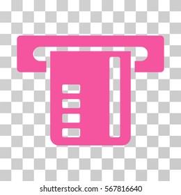 Ticket Terminal icon. Vector illustration style is flat iconic symbol, pink color, transparent background. Designed for web and software interfaces.