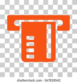 Ticket Terminal icon. Vector illustration style is flat iconic symbol, orange color, transparent background. Designed for web and software interfaces.