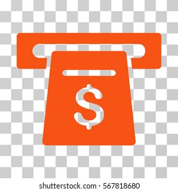 Ticket Terminal icon. Vector illustration style is flat iconic symbol, orange color, transparent background. Designed for web and software interfaces.