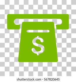 Ticket Terminal icon. Vector illustration style is flat iconic symbol, eco green color, transparent background. Designed for web and software interfaces.