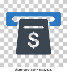 Ticket Terminal icon. Vector illustration style is flat iconic bicolor symbol, smooth blue colors, transparent background. Designed for web and software interfaces.