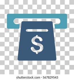 Ticket Terminal icon. Vector illustration style is flat iconic bicolor symbol, cyan and blue colors, transparent background. Designed for web and software interfaces.