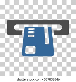 Ticket Terminal icon. Vector illustration style is flat iconic bicolor symbol, cobalt and gray colors, transparent background. Designed for web and software interfaces.
