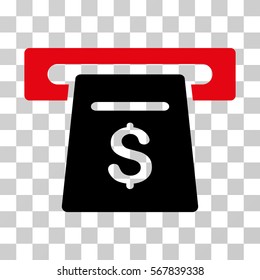 Ticket Terminal icon. Vector illustration style is flat iconic bicolor symbol, intensive red and black colors, transparent background. Designed for web and software interfaces.