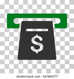 Ticket Terminal icon. Vector illustration style is flat iconic bicolor symbol, green and gray colors, transparent background. Designed for web and software interfaces.