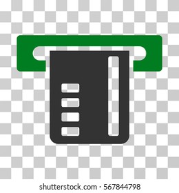Ticket Terminal icon. Vector illustration style is flat iconic bicolor symbol, green and gray colors, transparent background. Designed for web and software interfaces.