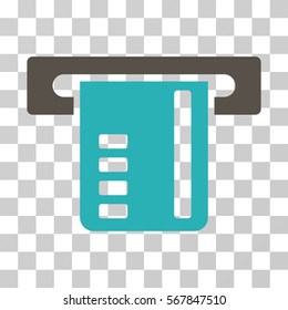 Ticket Terminal icon. Vector illustration style is flat iconic bicolor symbol, grey and cyan colors, transparent background. Designed for web and software interfaces.