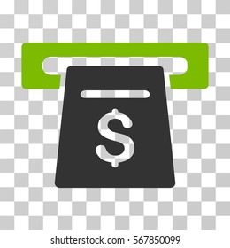 Ticket Terminal icon. Vector illustration style is flat iconic bicolor symbol, eco green and gray colors, transparent background. Designed for web and software interfaces.