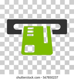 Ticket Terminal icon. Vector illustration style is flat iconic bicolor symbol, eco green and gray colors, transparent background. Designed for web and software interfaces.