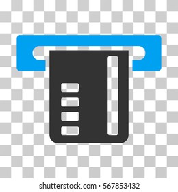 Ticket Terminal icon. Vector illustration style is flat iconic bicolor symbol, blue and gray colors, transparent background. Designed for web and software interfaces.