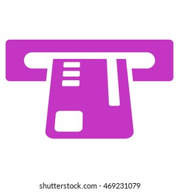 Ticket Terminal icon. Vector style is flat iconic symbol with rounded angles, violet color, white background.