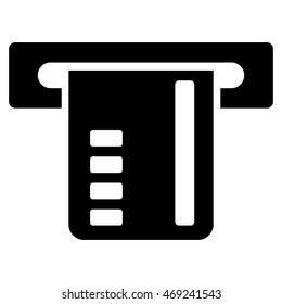 Ticket Terminal icon. Vector style is flat iconic symbol with rounded angles, black color, white background.