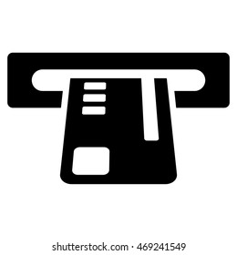 Ticket Terminal icon. Vector style is flat iconic symbol with rounded angles, black color, white background.