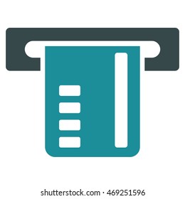 Ticket Terminal icon. Vector style is bicolor flat iconic symbol with rounded angles, soft blue colors, white background.