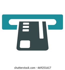 Ticket Terminal icon. Vector style is bicolor flat iconic symbol with rounded angles, soft blue colors, white background.