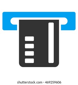 Ticket Terminal icon. Vector style is bicolor flat iconic symbol with rounded angles, blue and gray colors, white background.