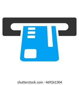 Ticket Terminal icon. Vector style is bicolor flat iconic symbol with rounded angles, blue and gray colors, white background.