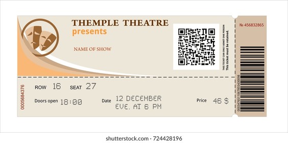 ticket theater vintage show opera concert ballet coupon, invitation