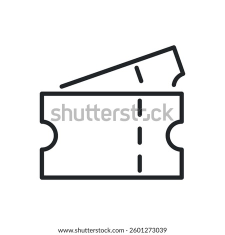 ticket thin line icons. Perfect pixel on transparent background	