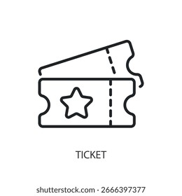 Ícones de vetor de linha fina de tíquete.