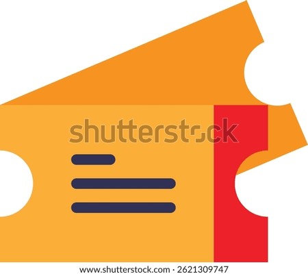 Ticket Travel Coupon Icon Vector Flat Illustration