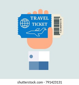 Ticket of travel. Flat design, vector.