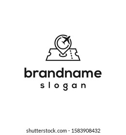 ticket travel logo design vector