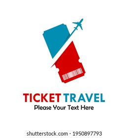 Ticket travel logo template illustration