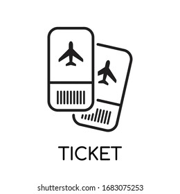 Ticket Travel Stroke Vektorillustration Symbol