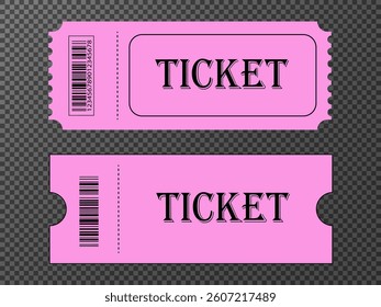 ticket two options minimalist design on transparent background