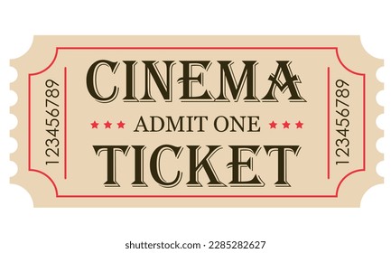 Ticket. Vector cinema ticket. Vector flat ticket illustration.
