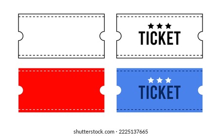 Ticket vector design. Coupon event entertainment symbol. Four concept template.
