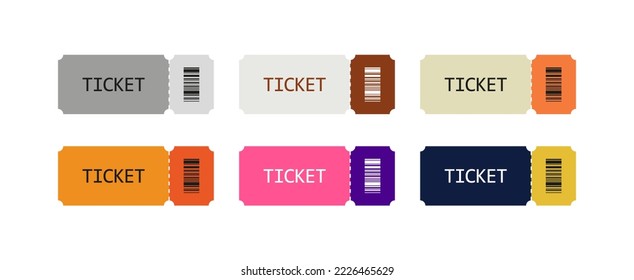 Ticket vector design template. Movie pass festival paper symbol.