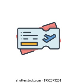 Ilustración de estilo de icono de contorno relleno del vector de tickets. archivo EPS 10