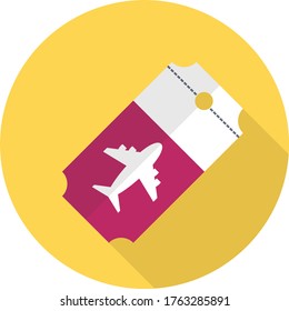 ticket vector flat color icon  