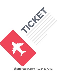 ticket vector flat color icon 