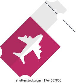 ticket vector flat color icon 