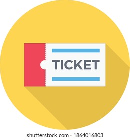 ticket vector flat color icon