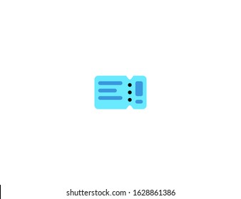 Ticket vector flat icon. Isolated airplane, plane, transport ticket emoji illustration 