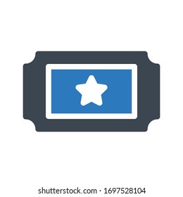 icono de color de glifo vectorial de boleto 