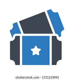 ticket vector glyph color icon 