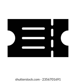 Ticket Vector Glyph Icon For Personal And Commercial Use.
