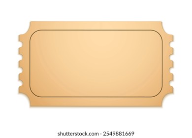 Ticket vector, gold blank ticket coupon