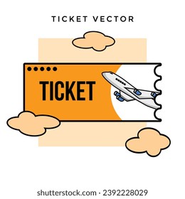 Ticket vector graphic element for travel