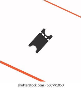 Ticket vector grey icon on white background. Ticket symbol stock   illustration. Business picture.