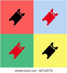 Ticket vector  icon.